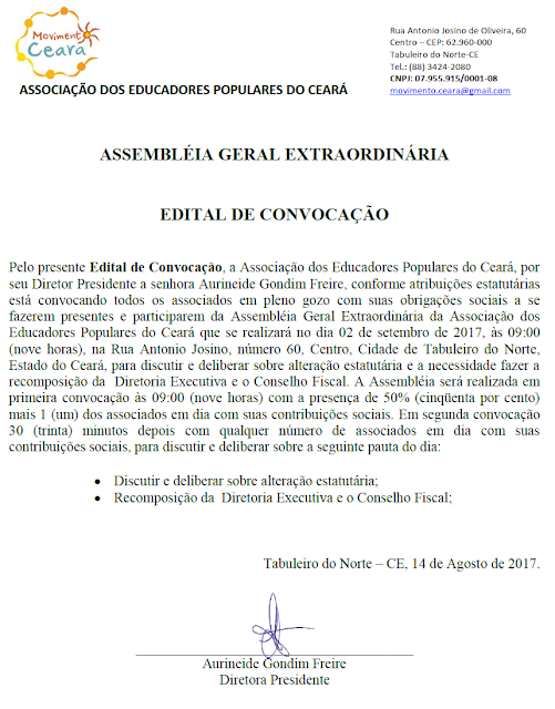 Edital de Convocação